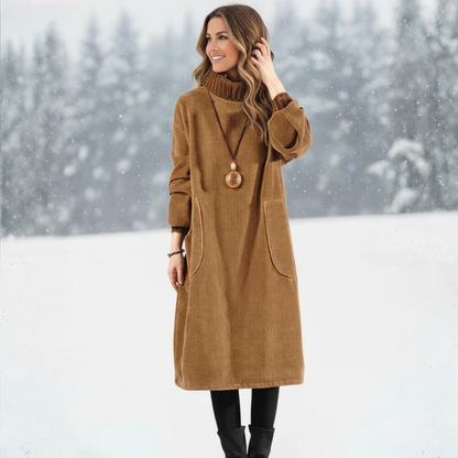 Céliane | Robe Midi Col Roulé Confortable