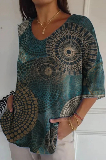 Bérangère™ | Blouse fluide élégante à imprimé raffiné