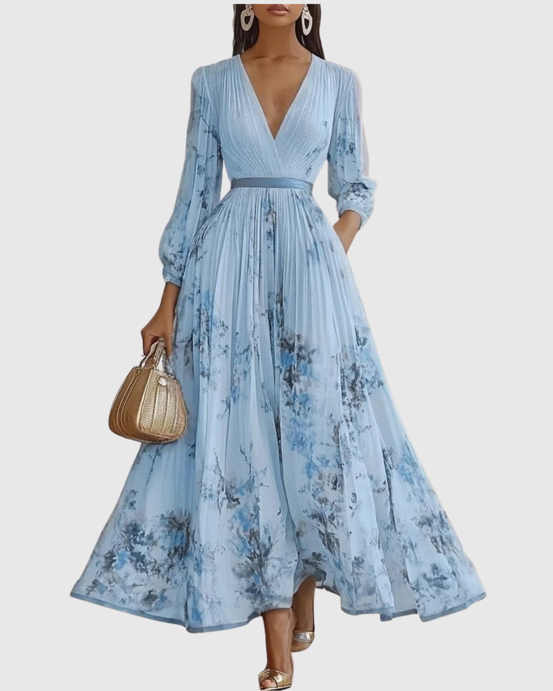ROWELLA | Élégante robe longue plissée
