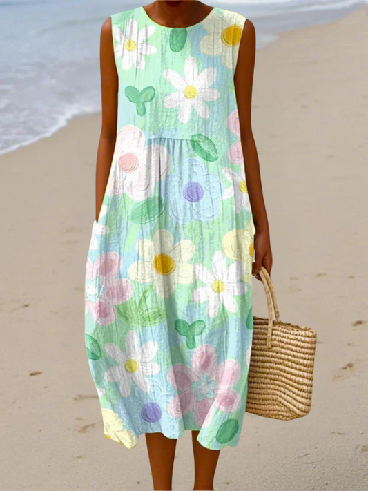 Erin | Robe Midi Fleurs Pastel
