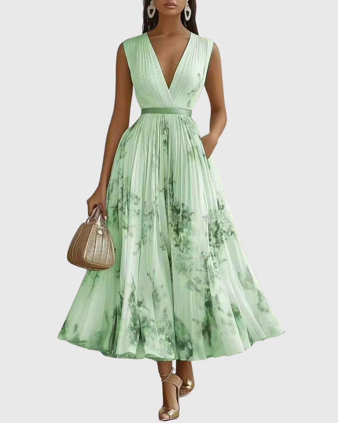 ROWELLA | Élégante robe longue plissée