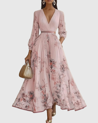 ROWELLA | Élégante robe longue plissée