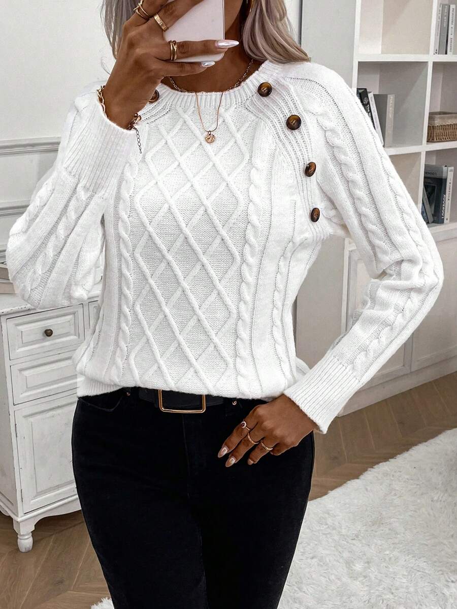 Catharina | Pull en Tricot à Détails Boutonnés