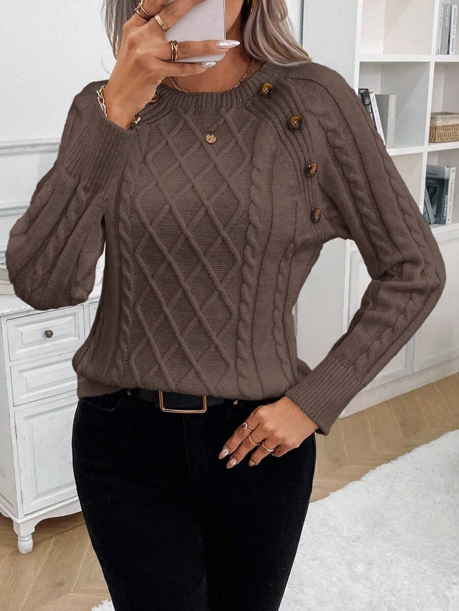 Catharina | Pull en Tricot à Détails Boutonnés