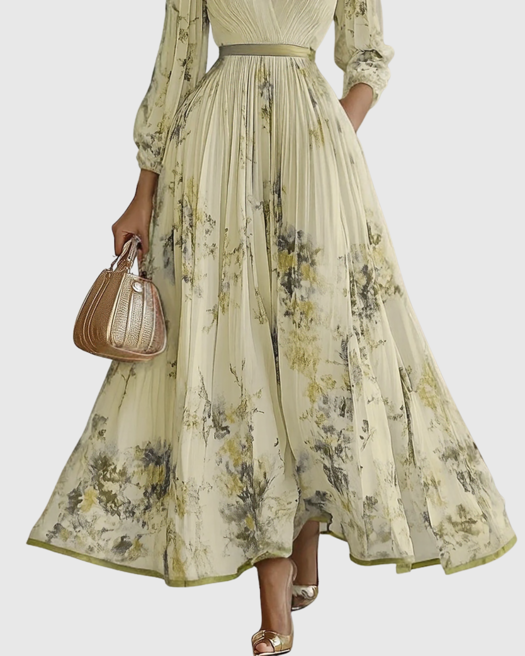 ROWELLA | Élégante robe longue plissée