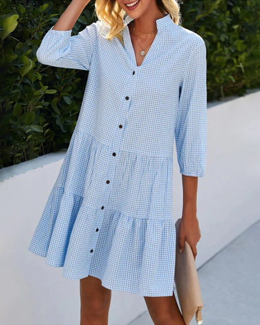 Zuri | Robe Mini Style Chemise Loose à Col V pour Femmes