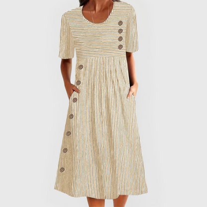 Robe midi à rayures