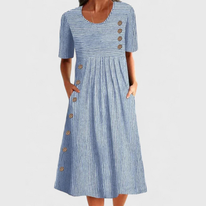 Robe midi à rayures
