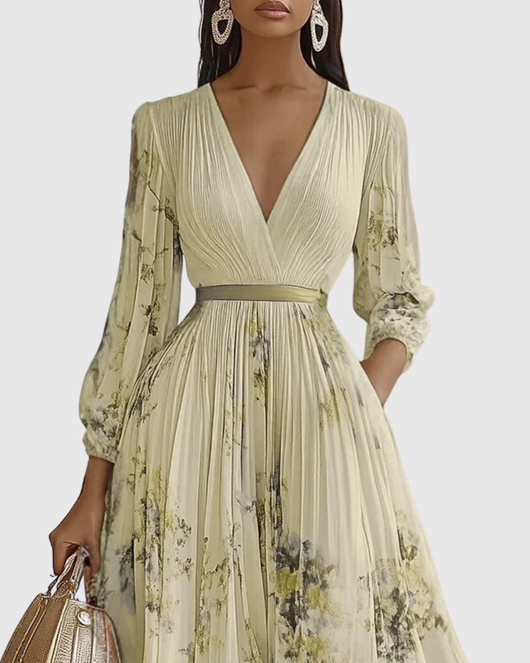 ROWELLA | Élégante robe longue plissée