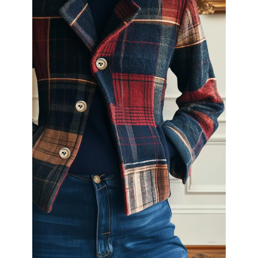Cloé | Veste à Carreaux Classique