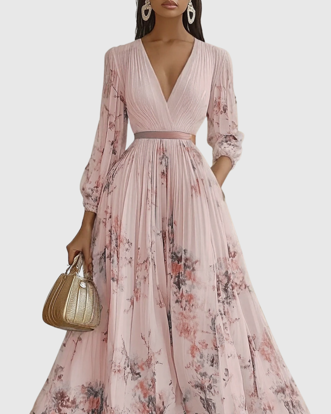 ROWELLA | Élégante robe longue plissée