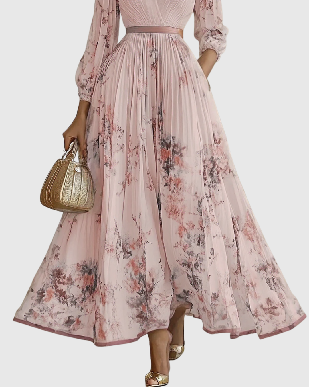 ROWELLA | Élégante robe longue plissée