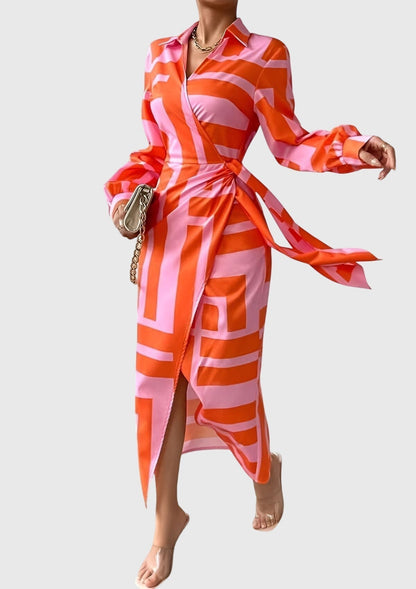 EVERLY | Robe élégante à motifs