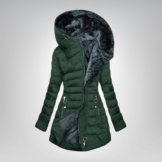 Émeraude | Manteau Douillet Doublé en Fourrure