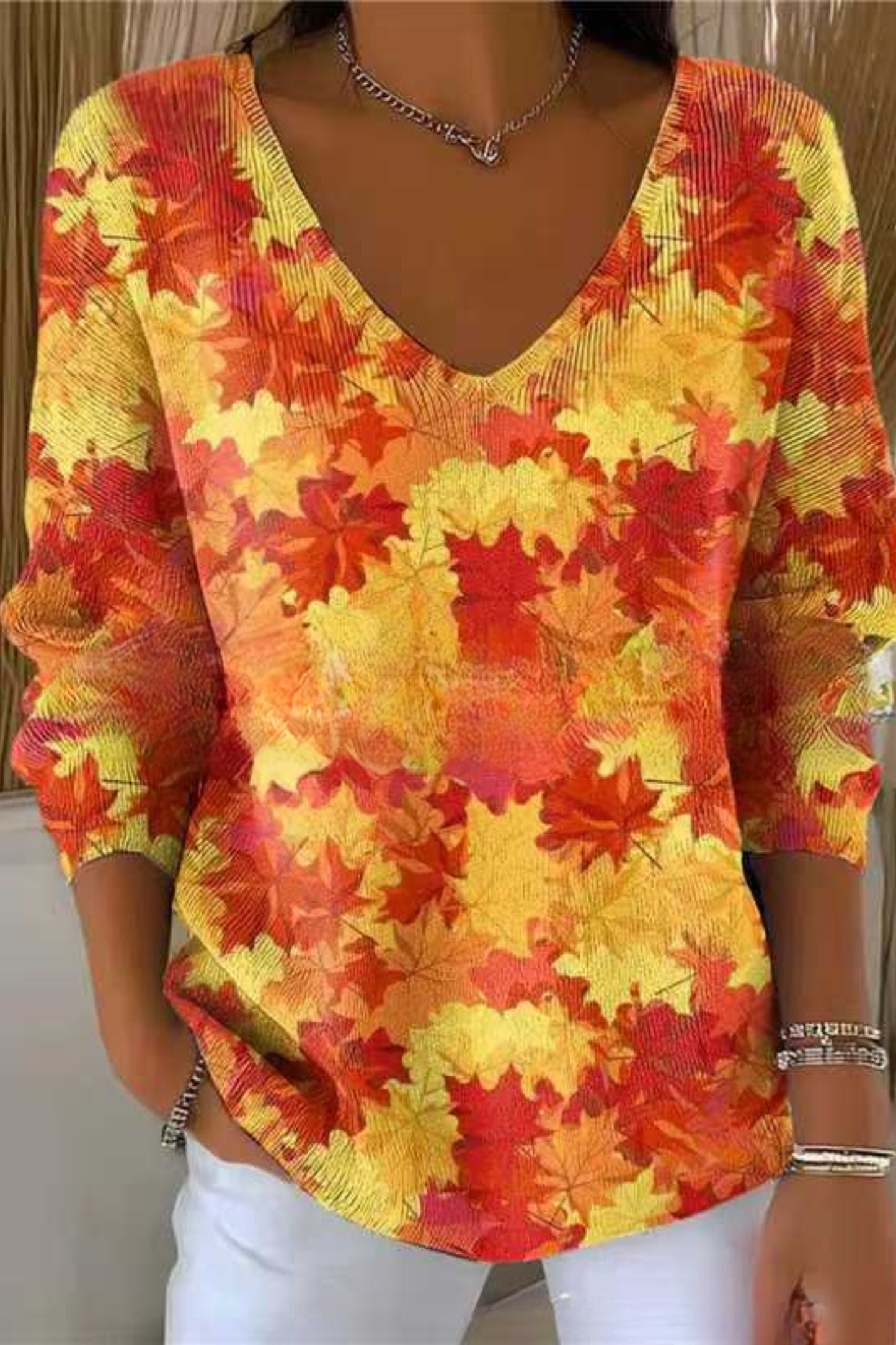 Bérangère™ | Blouse fluide élégante à imprimé raffiné