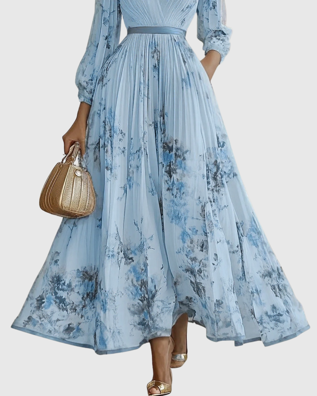 ROWELLA | Élégante robe longue plissée