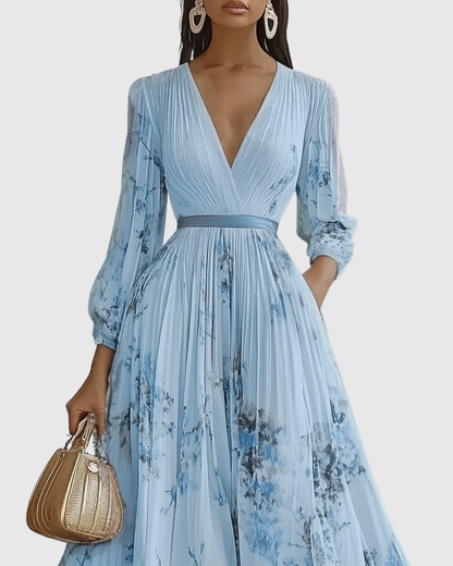 ROWELLA | Élégante robe longue plissée