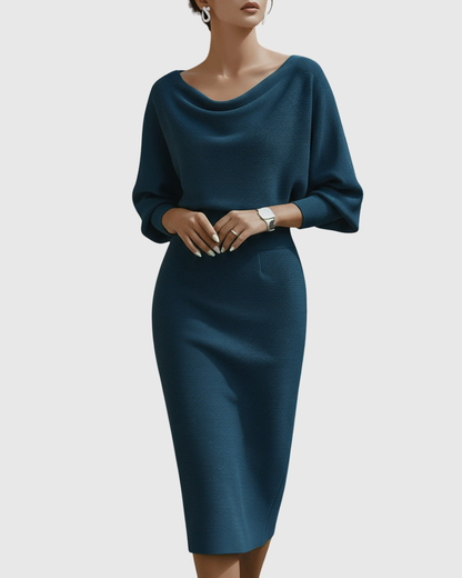 ISMERIA | Robe midi à manches chauve-souris