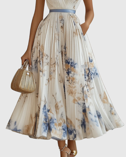 ROWELLA | Élégante robe longue plissée