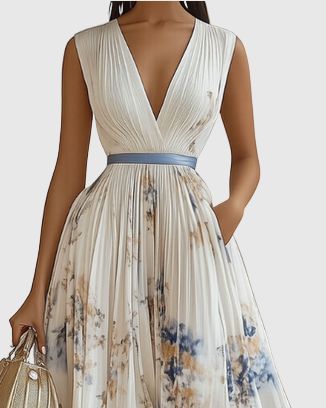 ROWELLA | Élégante robe longue plissée