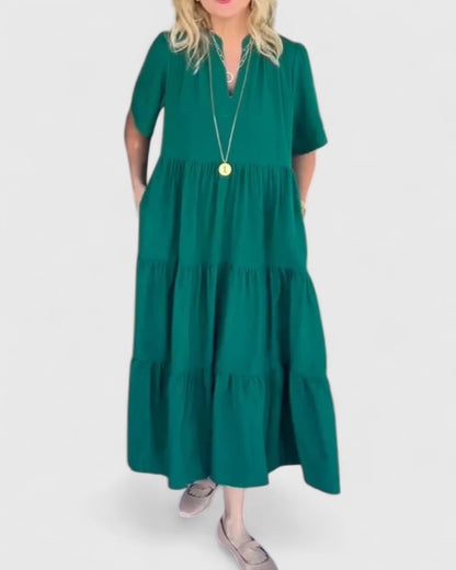 Rébecca | Robe Maxi Vert Forêt