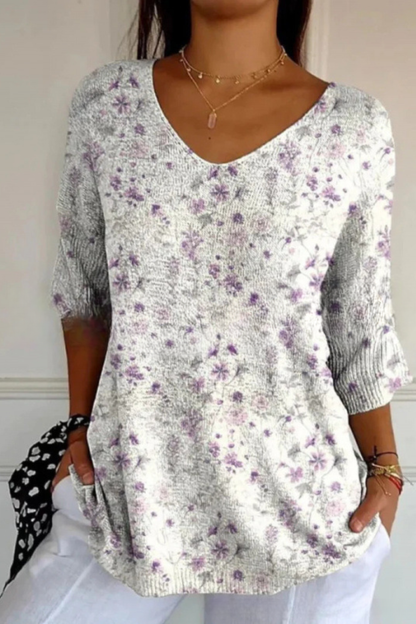 Bérangère™ | Blouse fluide élégante à imprimé raffiné