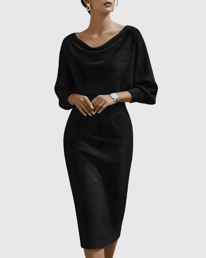 ISMERIA | Robe midi à manches chauve-souris