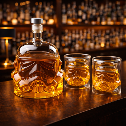 Botella de whisky - Edición: juego de botellas y vasos