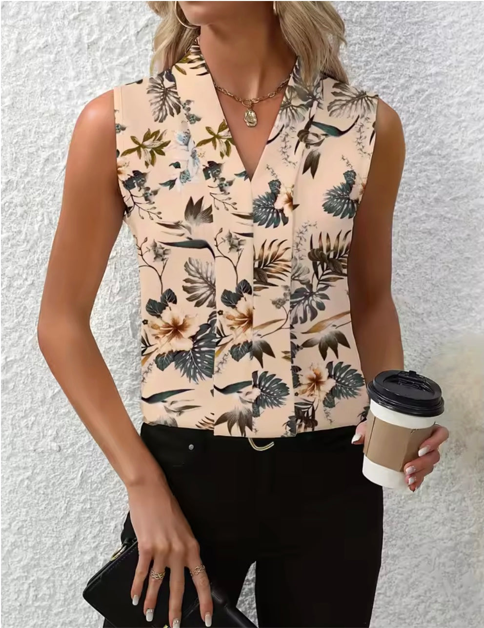 Nicole | Blouse Décontractée à Col en V