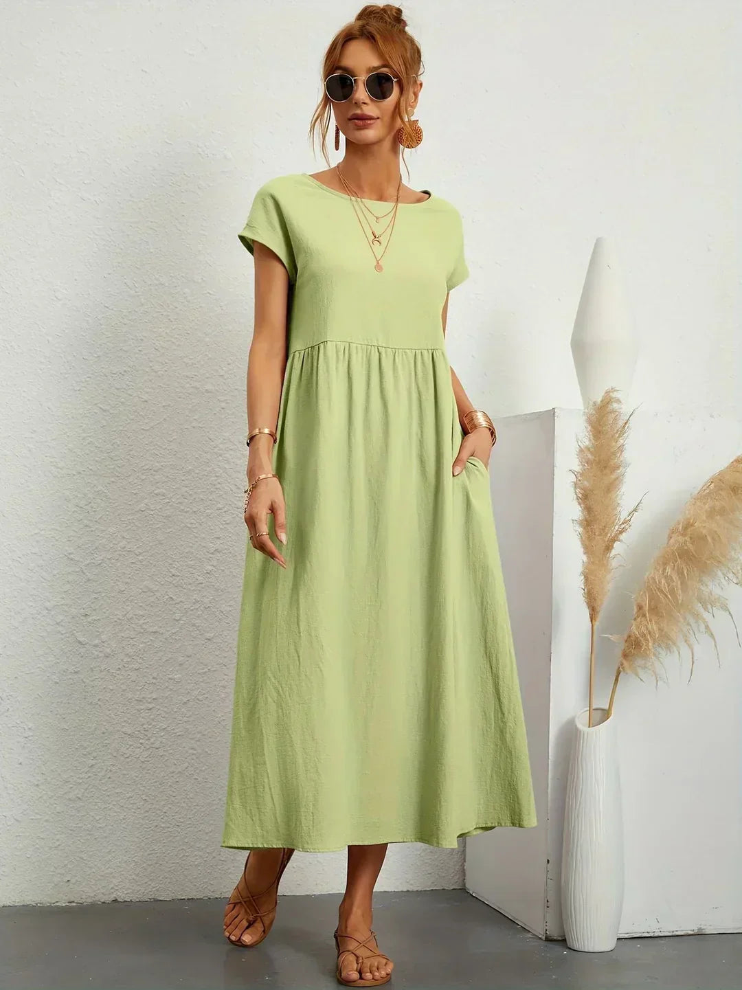 Gabrielle™ | Robe midi fluide élégance intemporelle