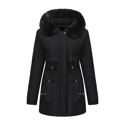 Grâce | Parka d'hiver élégante avec bord en fourrure