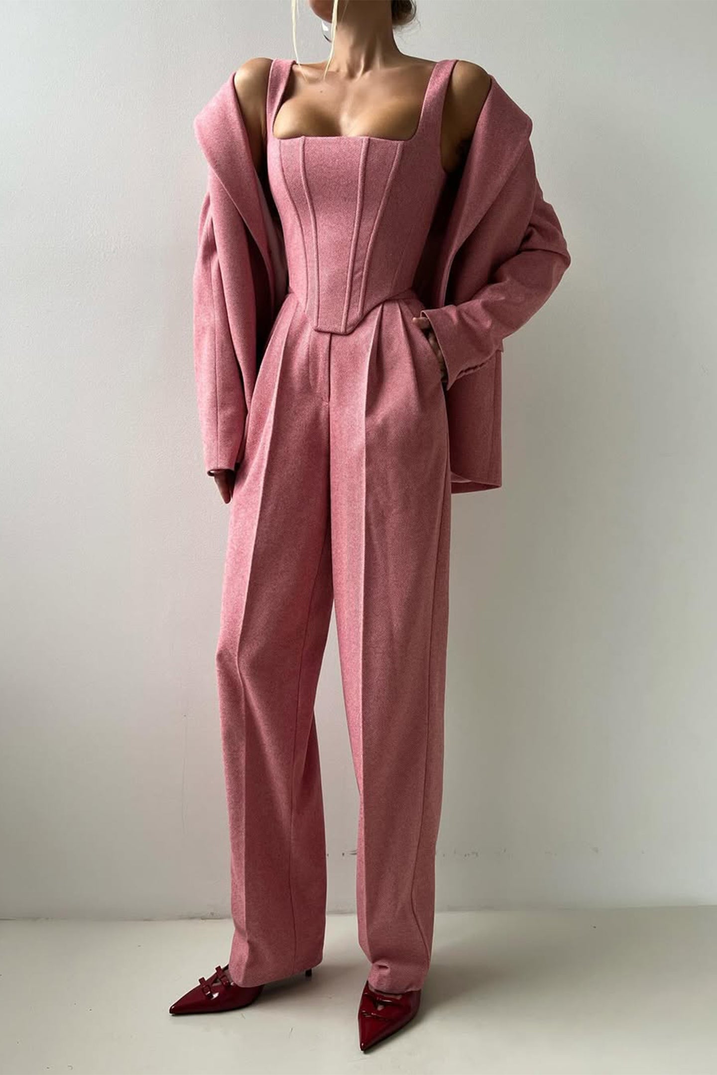 Hannah | Ensemble de trois pièces avec blazer croisé