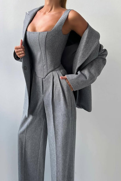 Hannah | Ensemble de trois pièces avec blazer croisé