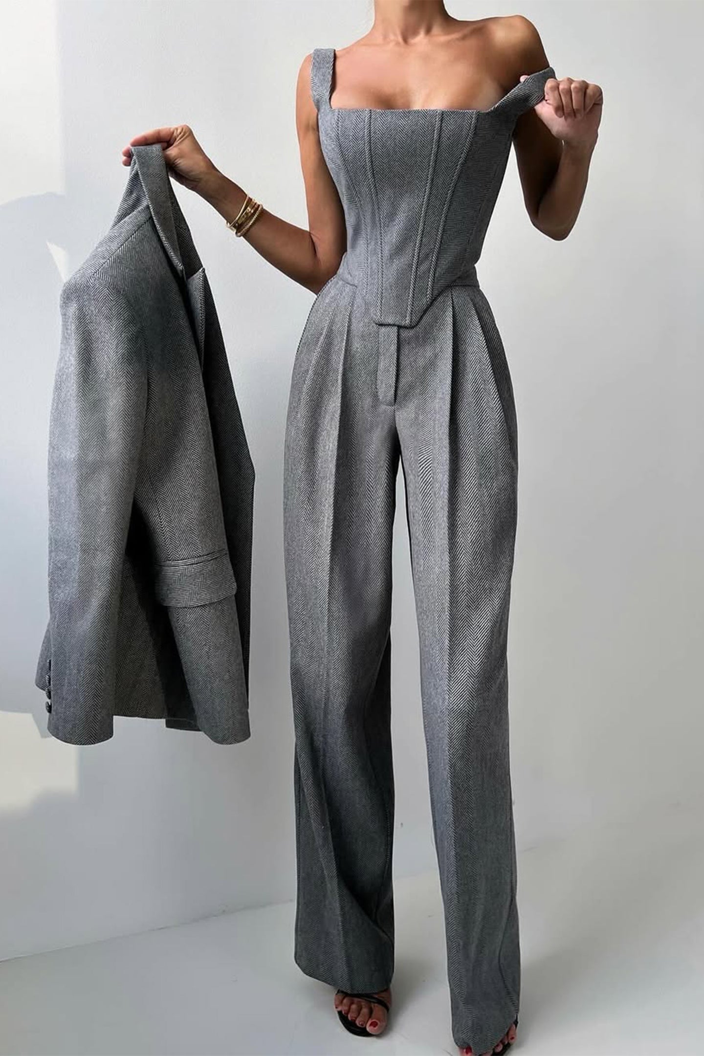 Hannah | Ensemble de trois pièces avec blazer croisé