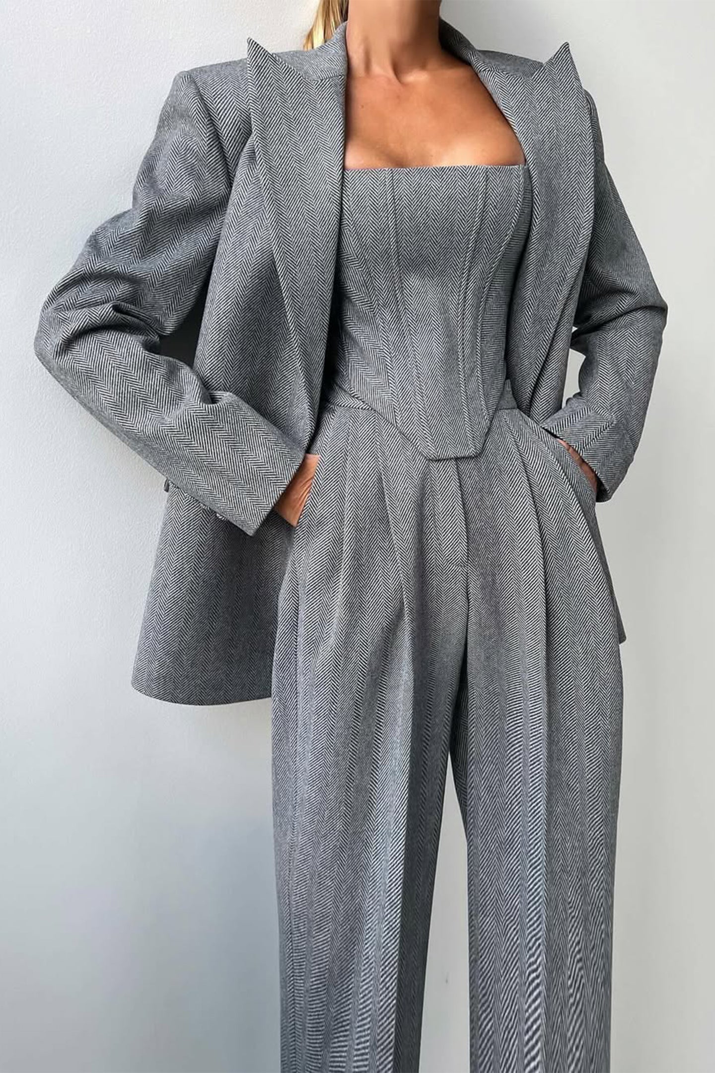 Hannah | Ensemble de trois pièces avec blazer croisé