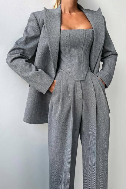 Hannah | Ensemble de trois pièces avec blazer croisé