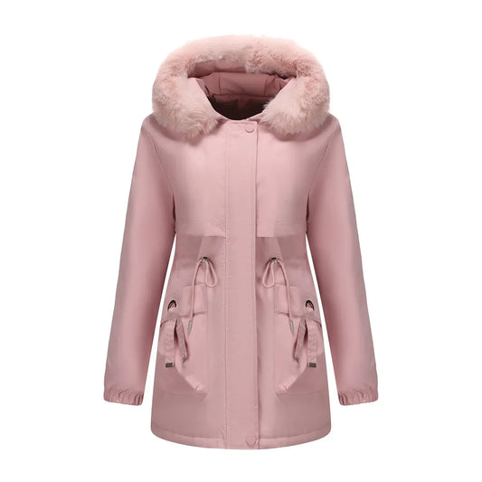 Grâce | Parka d'hiver élégante avec bord en fourrure