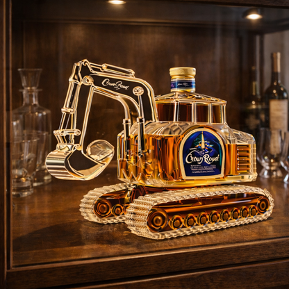 Bouteille de whisky en forme de pelleteuse