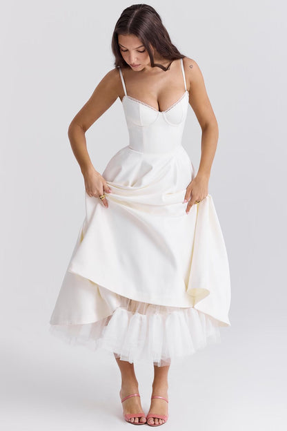 Minerva | Robe Princesse de Luxe à Bretelles Spaghetti
