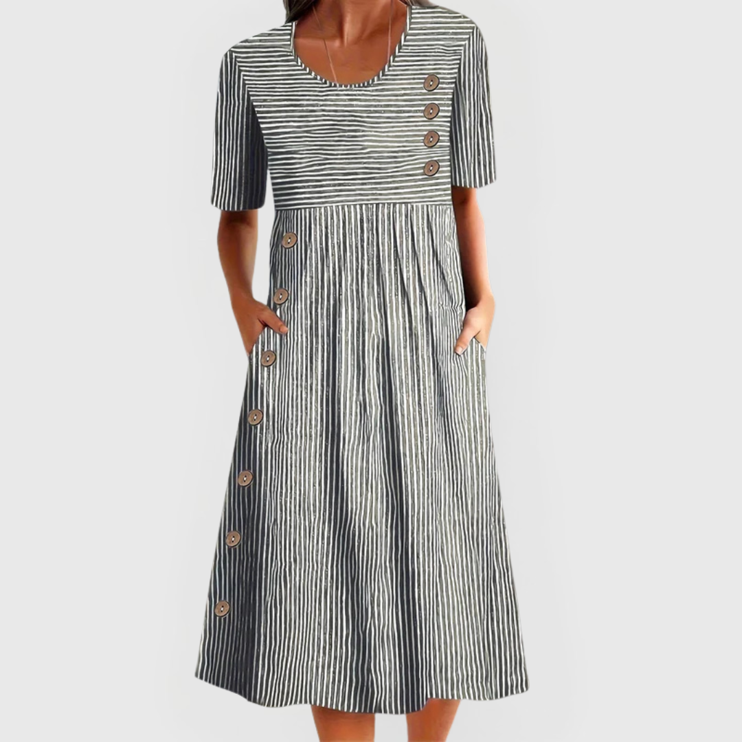 Robe midi à rayures