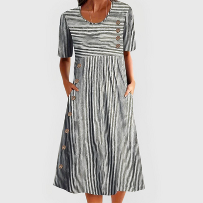 Robe midi à rayures