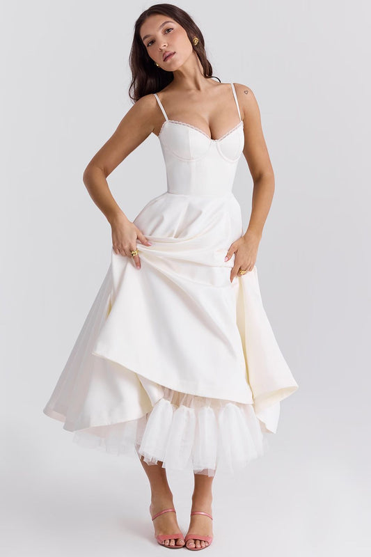 Minerva | Robe Princesse de Luxe à Bretelles Spaghetti