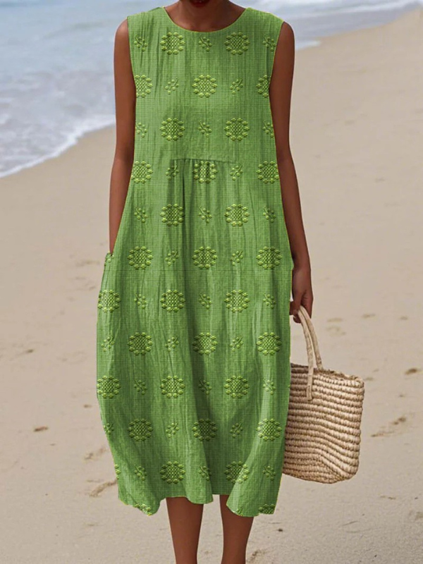 Sara | Robe Midi à Motifs