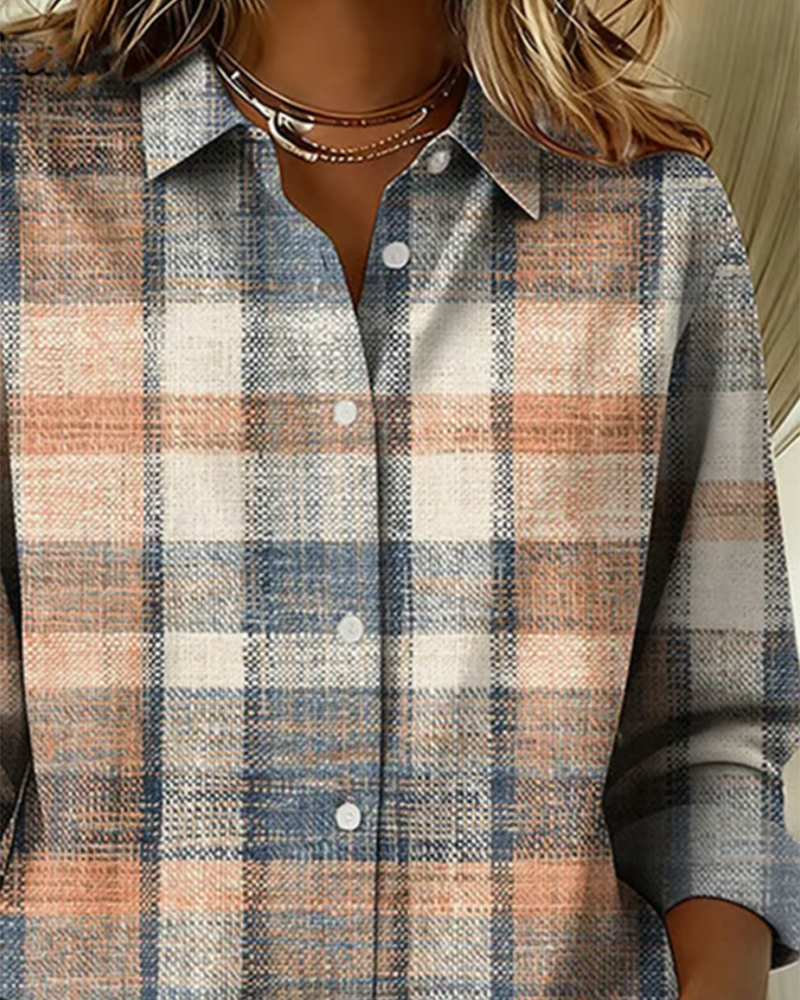 Maëlysse | Chemise style vintage avec motif à carreaux