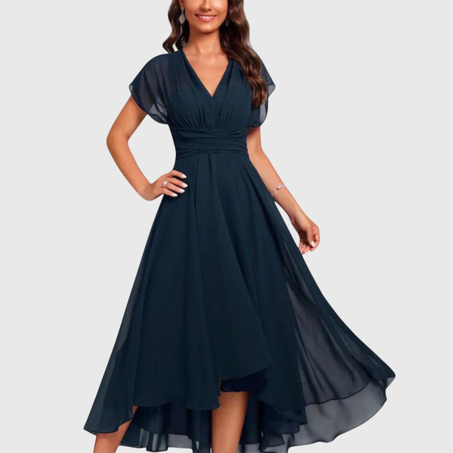 Christine | Robe Évasée Marine