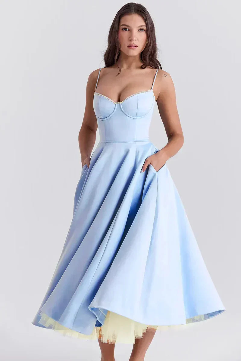 Minerva | Robe Princesse de Luxe à Bretelles Spaghetti
